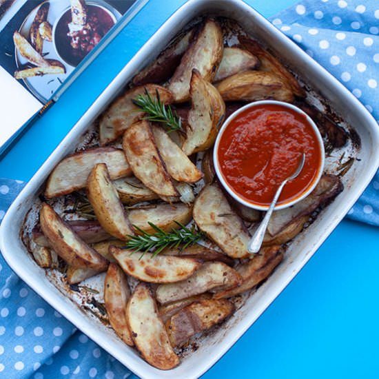 Sticky Potato & Spicy Tomato Sauce
