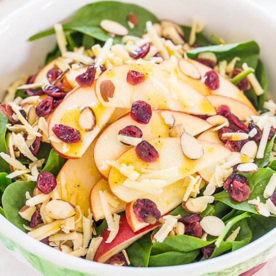 Spinach Apple Cran Cheddar Salad