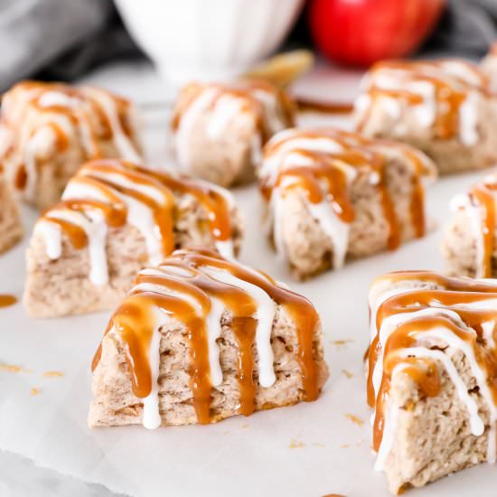 Salted Caramel Apple Cinnamon Scone