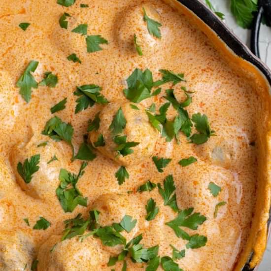 Creamy Buffalo Chicken Meatballs