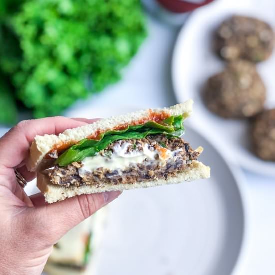 Black Bean Jalapeno Popper Burgers