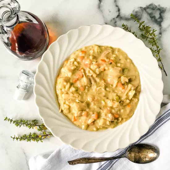 One Pot Creamy Chicken & Rice Soup