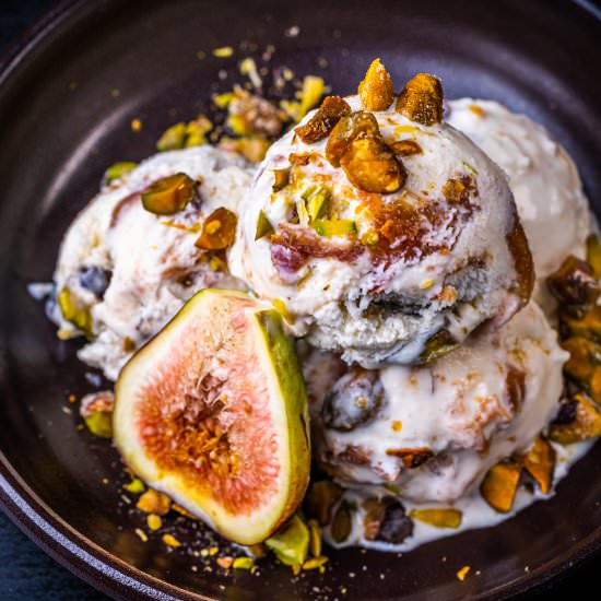 Caramelized fig ice cream