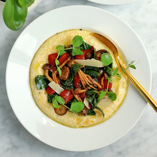 Polenta with Collard Greens