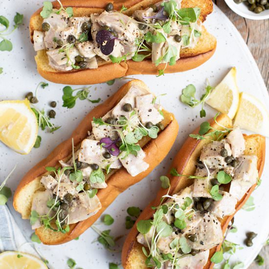 tuna salad with lemon caper aioli