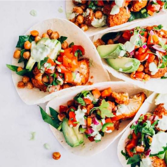 Buffalo Cauliflower Tacos