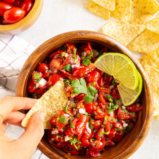 fresh grape tomato salsa