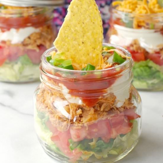 Mason Jar Chicken Taco Salad