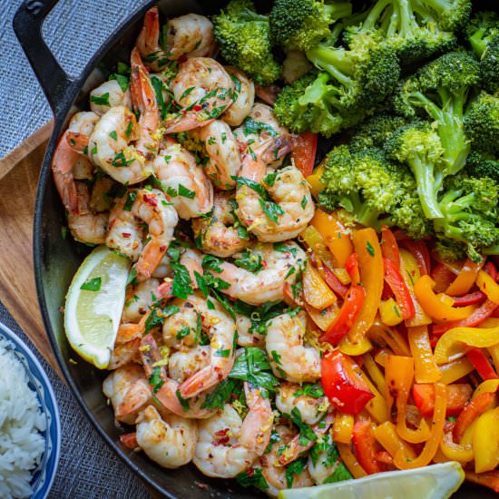 Lemon Garlic Shrimp with Veggies