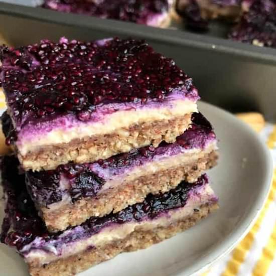 Triple Layer Blueberry Cheesecake