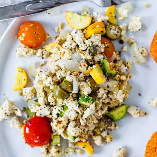 Mediterranean Tofu Scramble