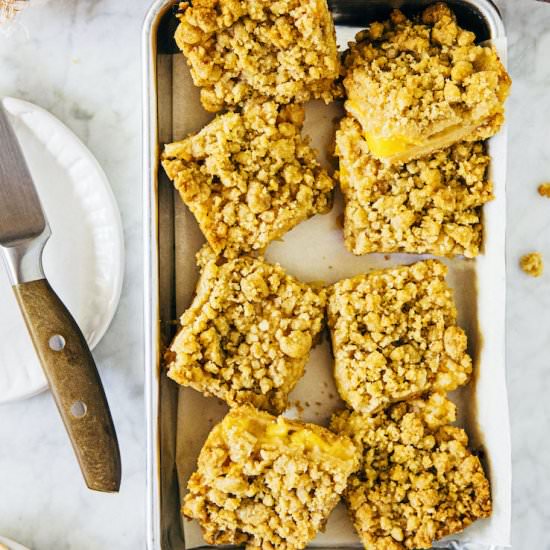 Small Batch Peach Crumb Bars