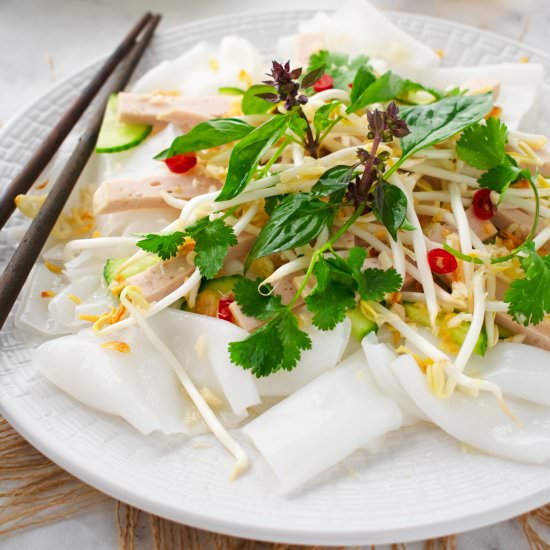 Vietnamese Flat Rice Noodle Salad