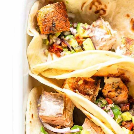 Salmon tacos