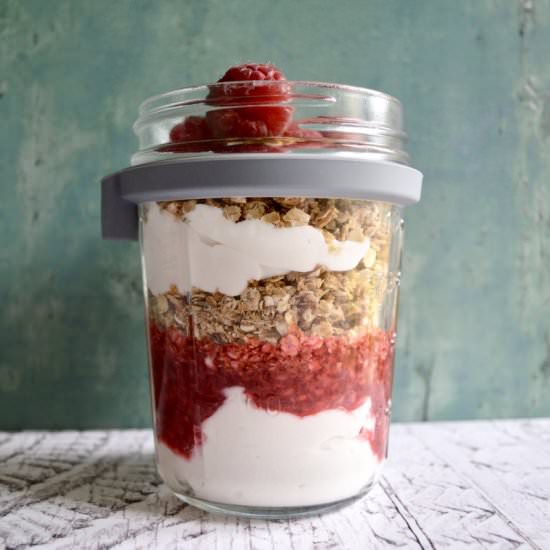 Raspberry Cinnamon Granola Pots
