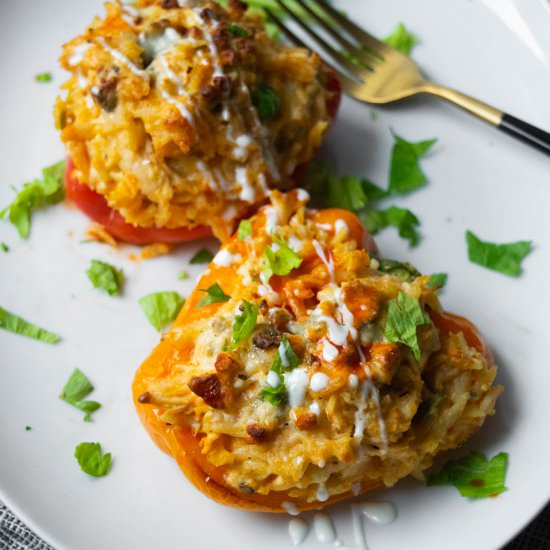 Buffalo Chicken Stuffed Peppers