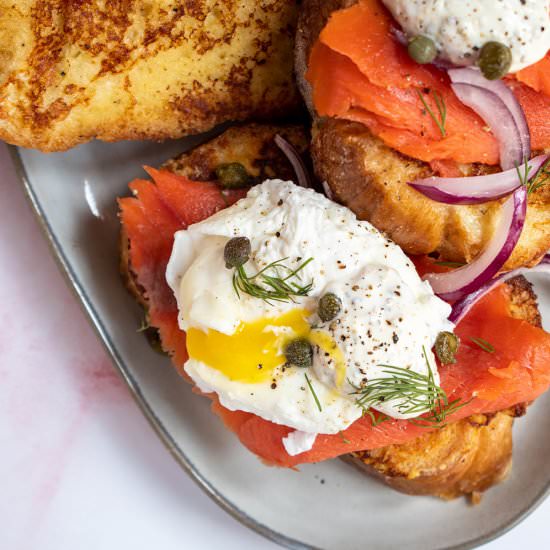 Smoked salmon french toast