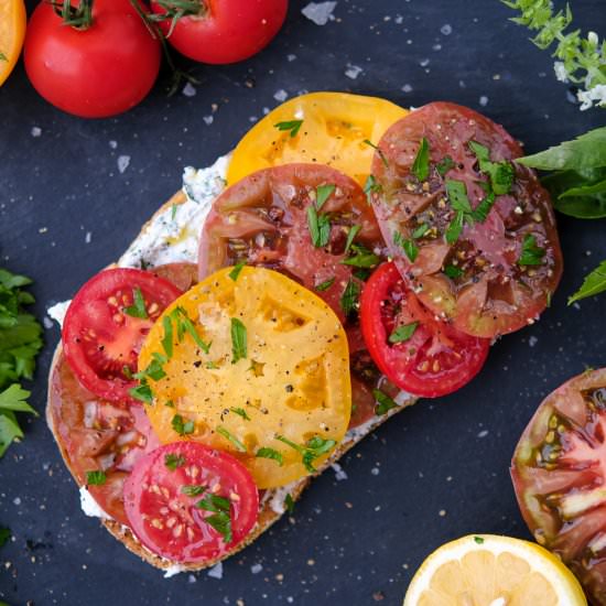 Tomato Toast with Herbed Ricotta