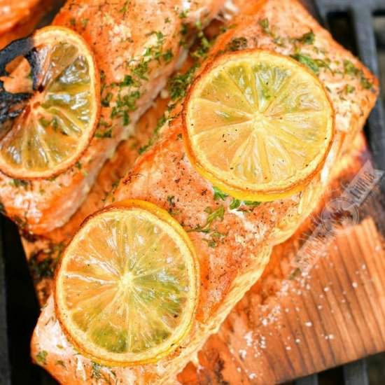 LEMON HERB CEDAR PLANK SALMON