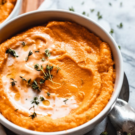 Vegan Pumpkin Sweet Potato Soup