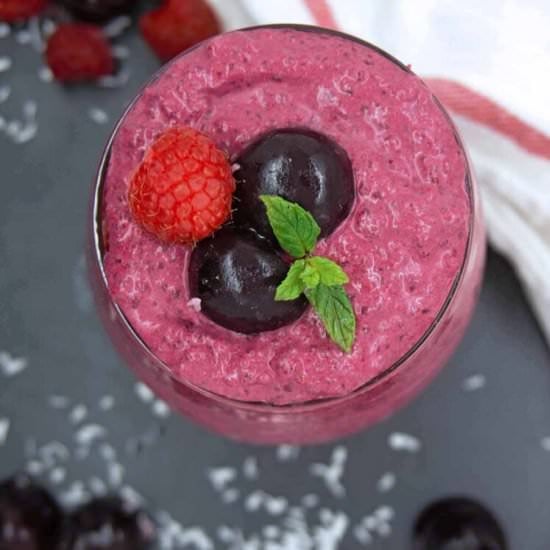 Vegan Beet and Cherry Chia Pudding