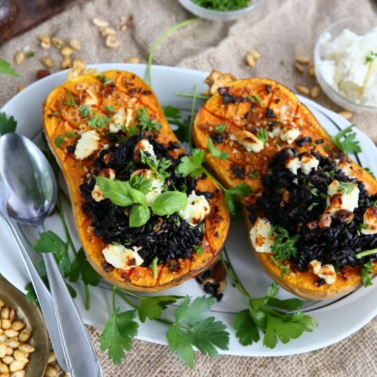 Butternut Squash stuffed with Pesto