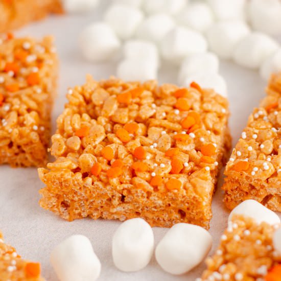 pumpkin rice krispies treats