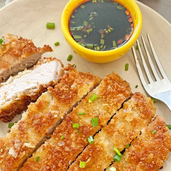 Potato Chip Crusted Pork Cutlet