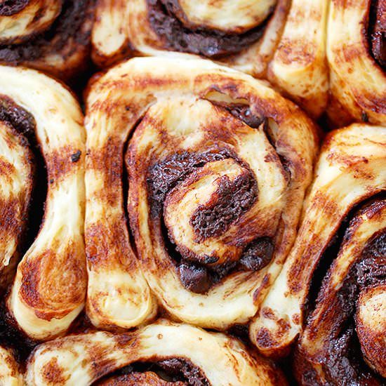 Triple chocolate sticky buns