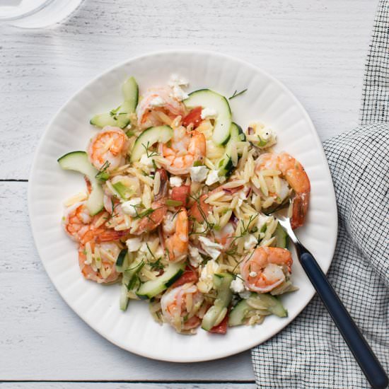 Lemon Orzo Shrimp Salad
