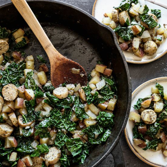 Sausage, Kale and Potato Skillet