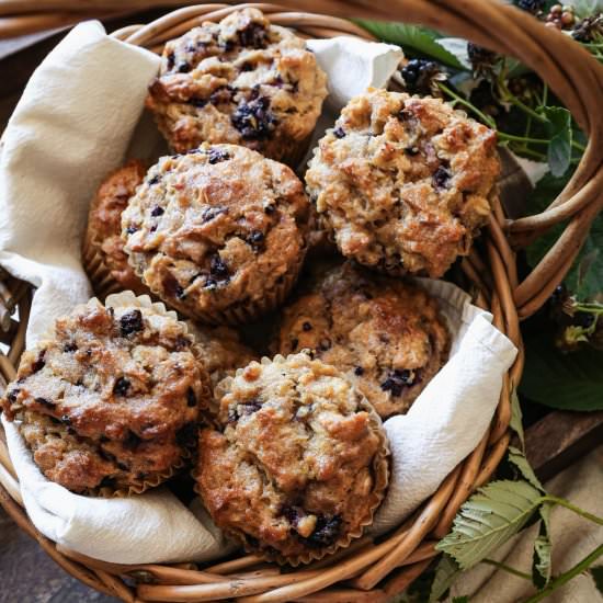 Gluten Free Blackberry Oat Muffins