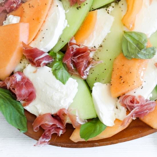 Melon and Prosciutto Caprese Salad