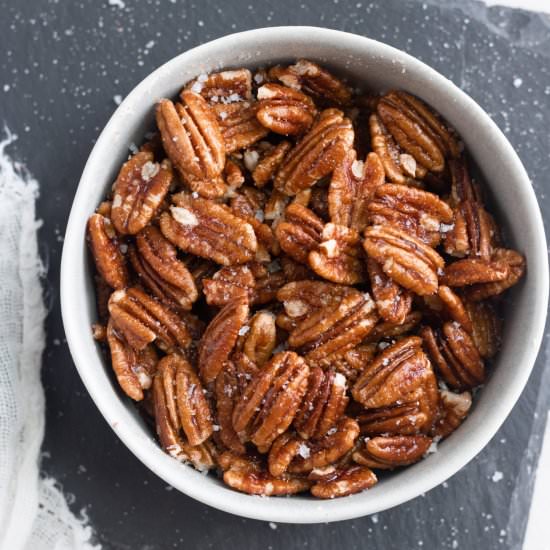 Healthy Maple Candied Pecans