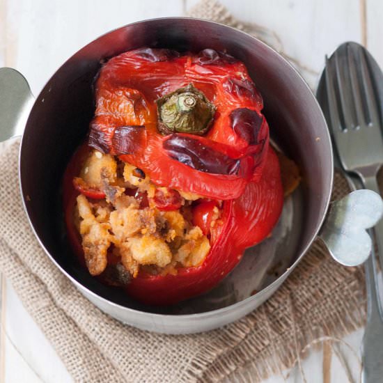 Peppers filled with bread