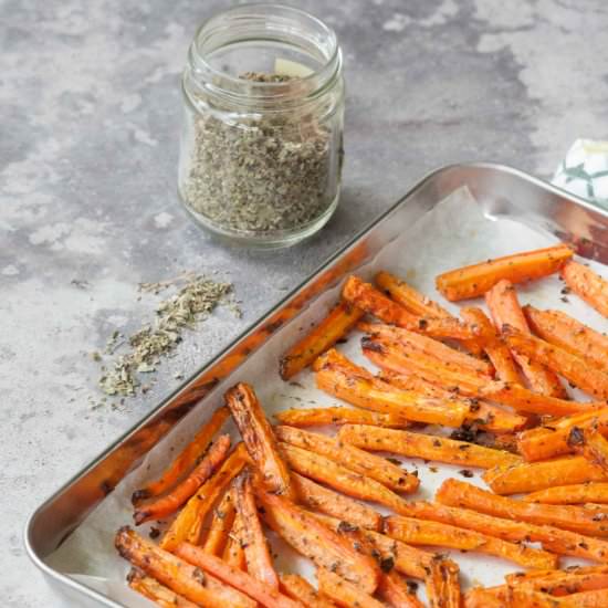 Roasted carrots with oregano