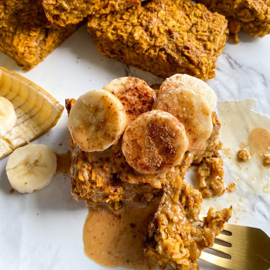 Pumpkin Oatmeal Breakfast Bars