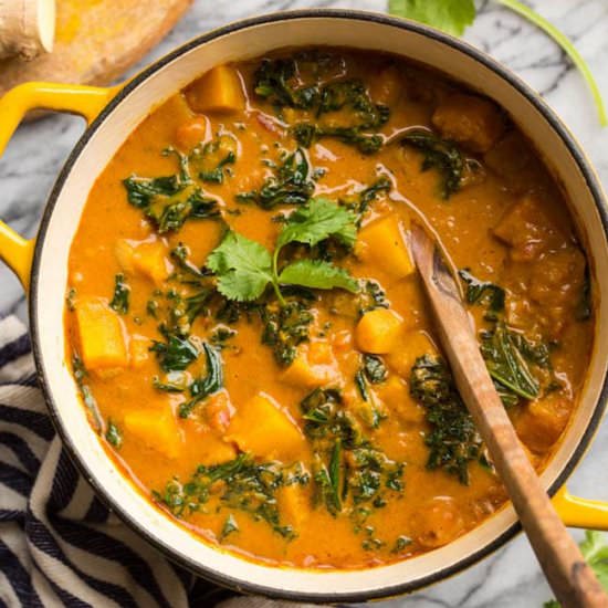 Peanut Kale Butternut Squash Curry