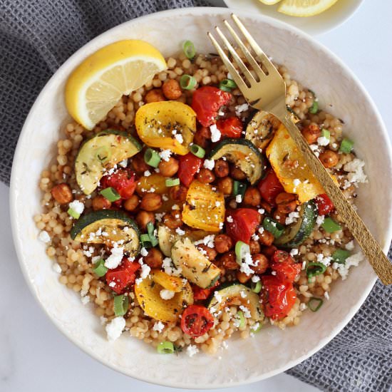 Roasted Chickpea Couscous Bowls