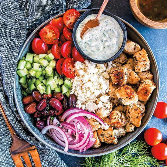 Keto Greek Chicken Bowls