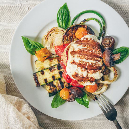 Grilled Smoked Mozzarella Salad