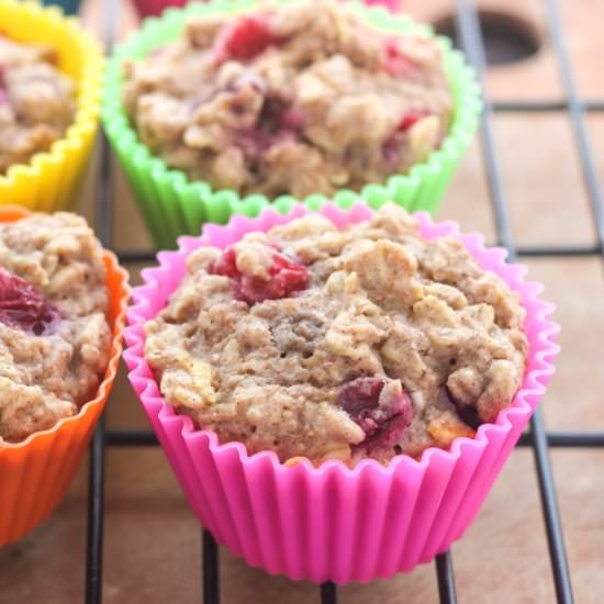 Healthy Cranberry Oatmeal Muffins