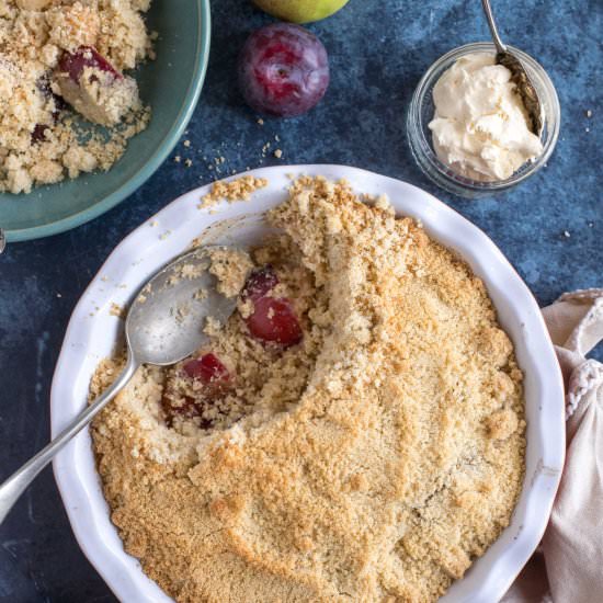 Spiced Plum & Apple Crumble
