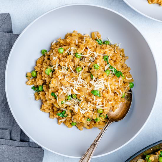 Vegan Cauliflower Rice Risotto