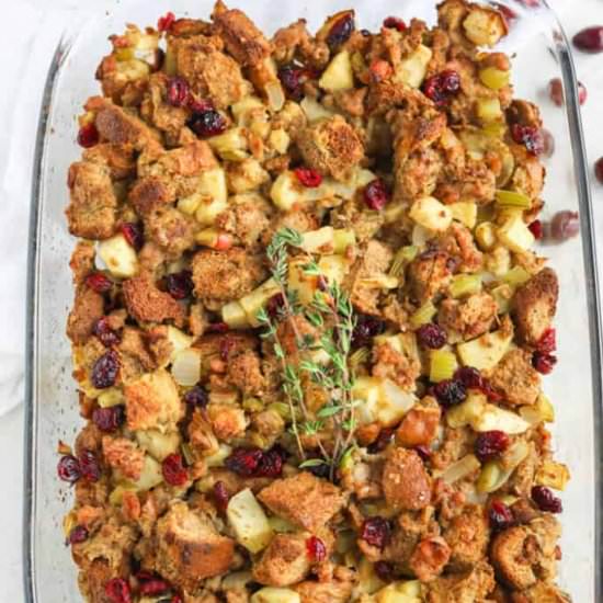 Healthier Apple Sausage Stuffing