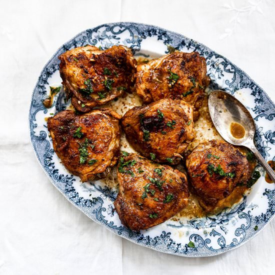 Balsamic Roasted Chicken Thighs