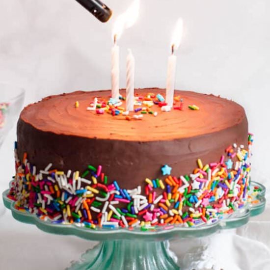 Vanilla Cake w/ Chocolate Frosting