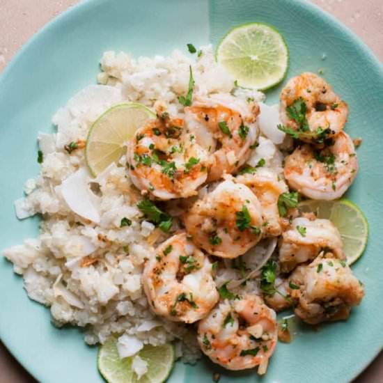 Cilantro Shrimp Cauliflower Rice