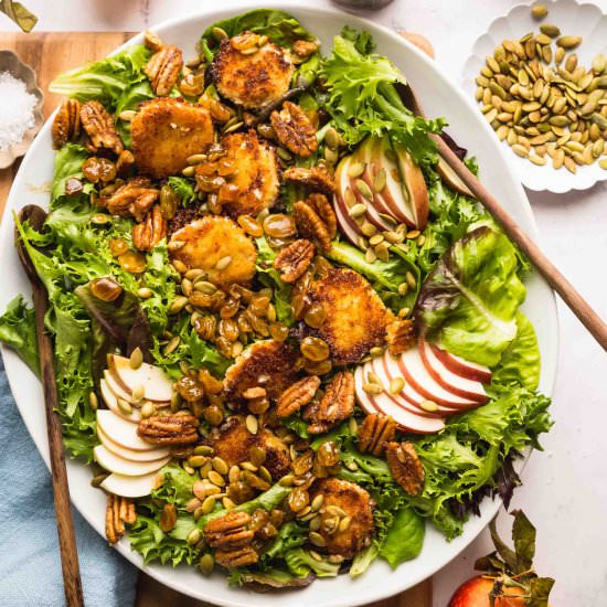 Goat Cheese Fritter and Apple Salad