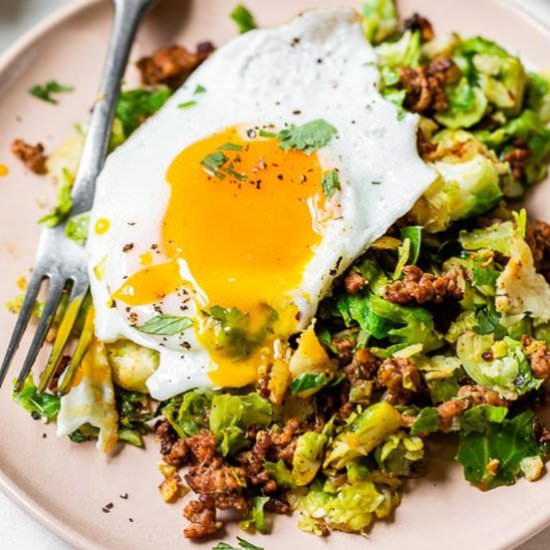 Spicy Pork Brussels Bowls